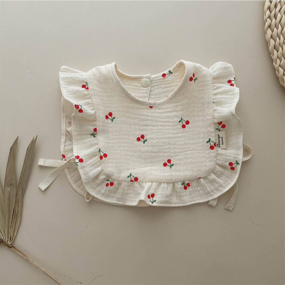 Ruffled Infant 4-layer Cotton Gauze Saliva Towel