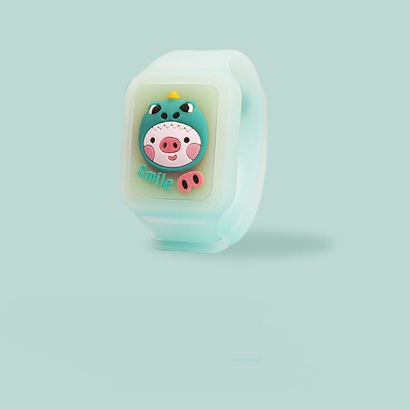 Button Press Flash Light Emitting Three-dimensional Square Cartoon Anti-mosquito Watch