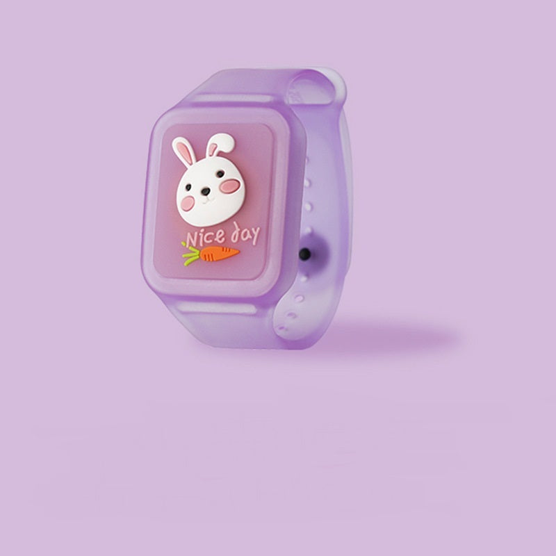 Button Press Flash Light Emitting Three-dimensional Square Cartoon Anti-mosquito Watch