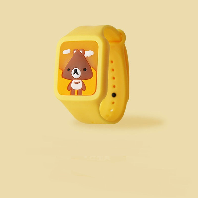 Button Press Flash Light Emitting Three-dimensional Square Cartoon Anti-mosquito Watch