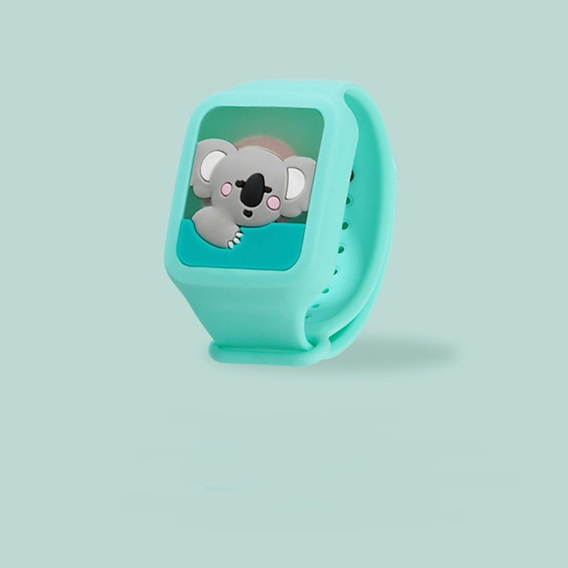 Button Press Flash Light Emitting Three-dimensional Square Cartoon Anti-mosquito Watch