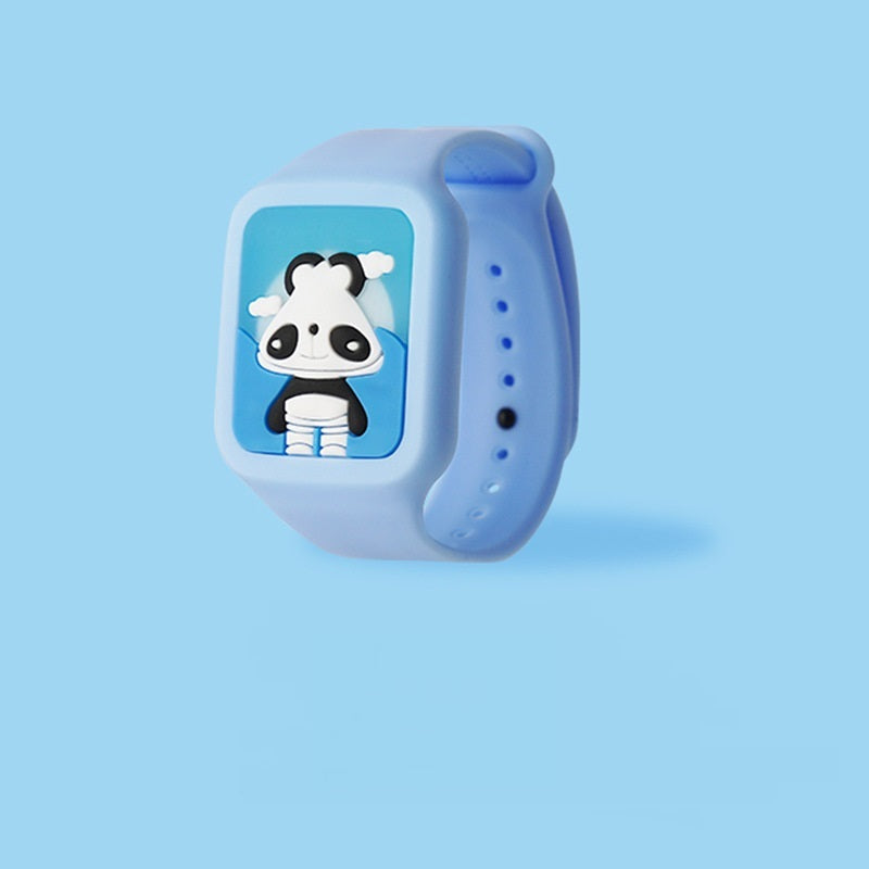 Button Press Flash Light Emitting Three-dimensional Square Cartoon Anti-mosquito Watch