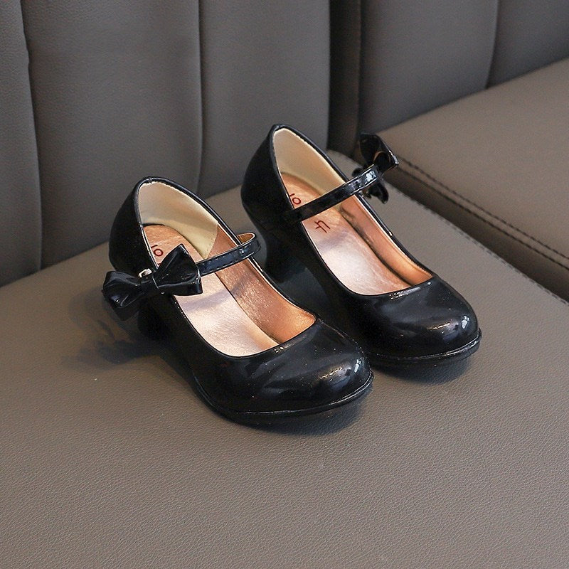 Girls bright bow high heels