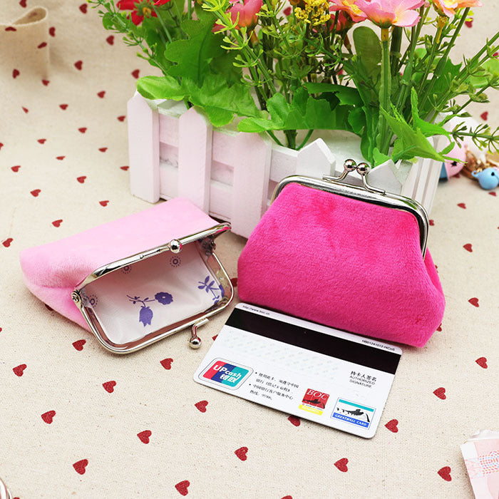 Autumn winter candy color wool zero wallet student cloth coin bag children small purse small gift wholesale