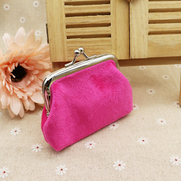 Autumn winter candy color wool zero wallet student cloth coin bag children small purse small gift wholesale