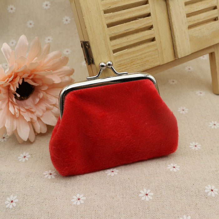 Autumn winter candy color wool zero wallet student cloth coin bag children small purse small gift wholesale