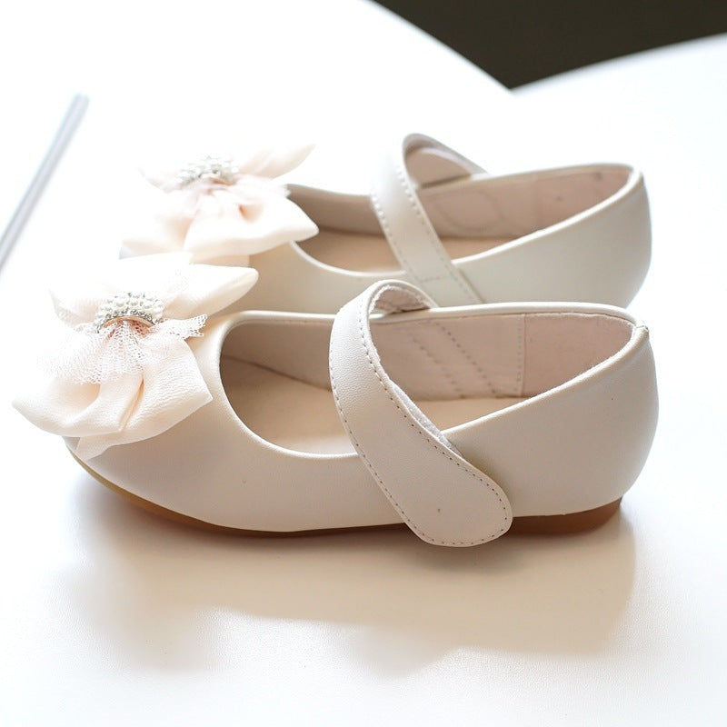 New Princess Casual Flat Rhinestone Dress Flower Girl Shoes