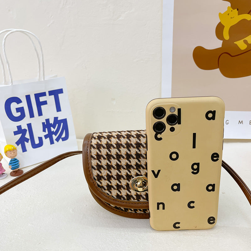 Children's Bags Checkerboard Stylish Good Texture