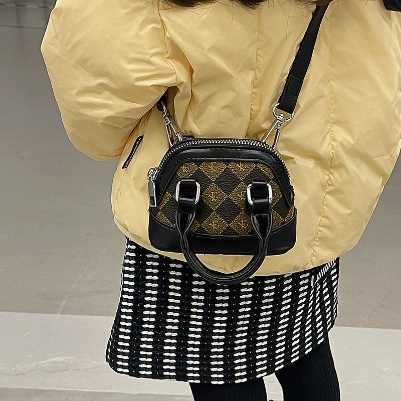 Fashion Color Contrast Coin Purse Mini Western Style Girl's Crossbody Bag