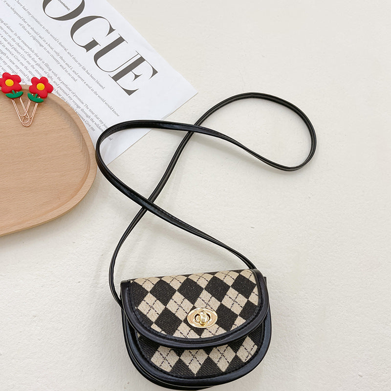Children's Bags Checkerboard Stylish Good Texture