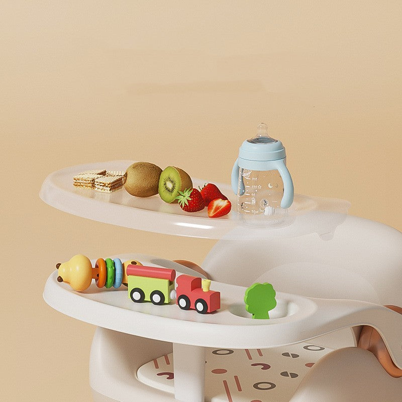 Chaise de salle à manger en plastique avec dossier pour bébé