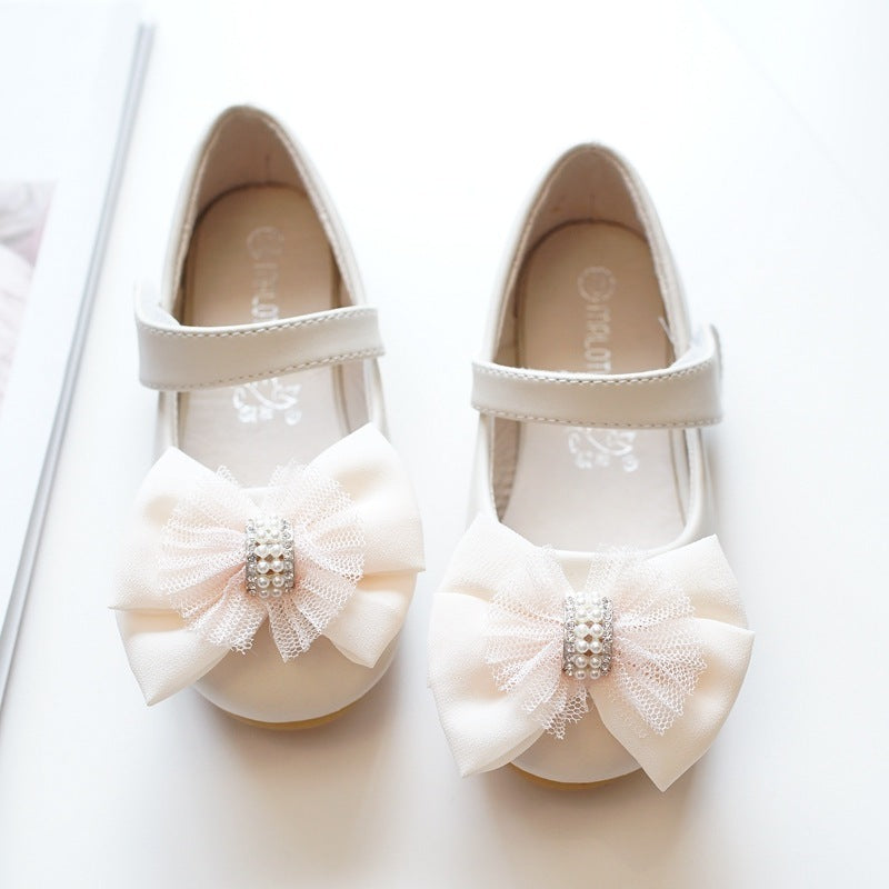 New Princess Casual Flat Rhinestone Dress Flower Girl Shoes