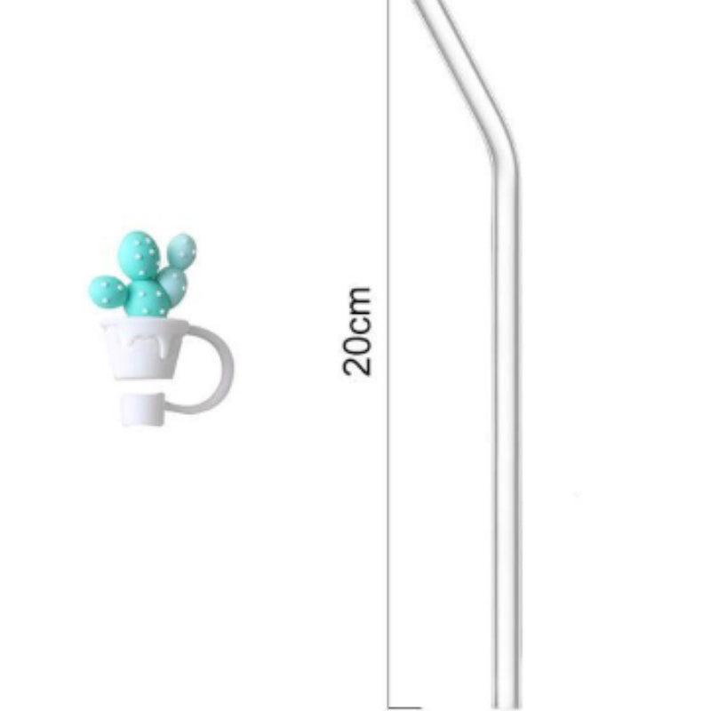 Glass Straw Net Red Cute Girl Silicone Straw Cap Universal 8mm Straw Protection Dust Cover