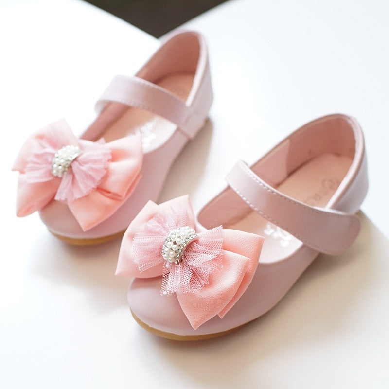 New Princess Casual Flat Rhinestone Dress Flower Girl Shoes