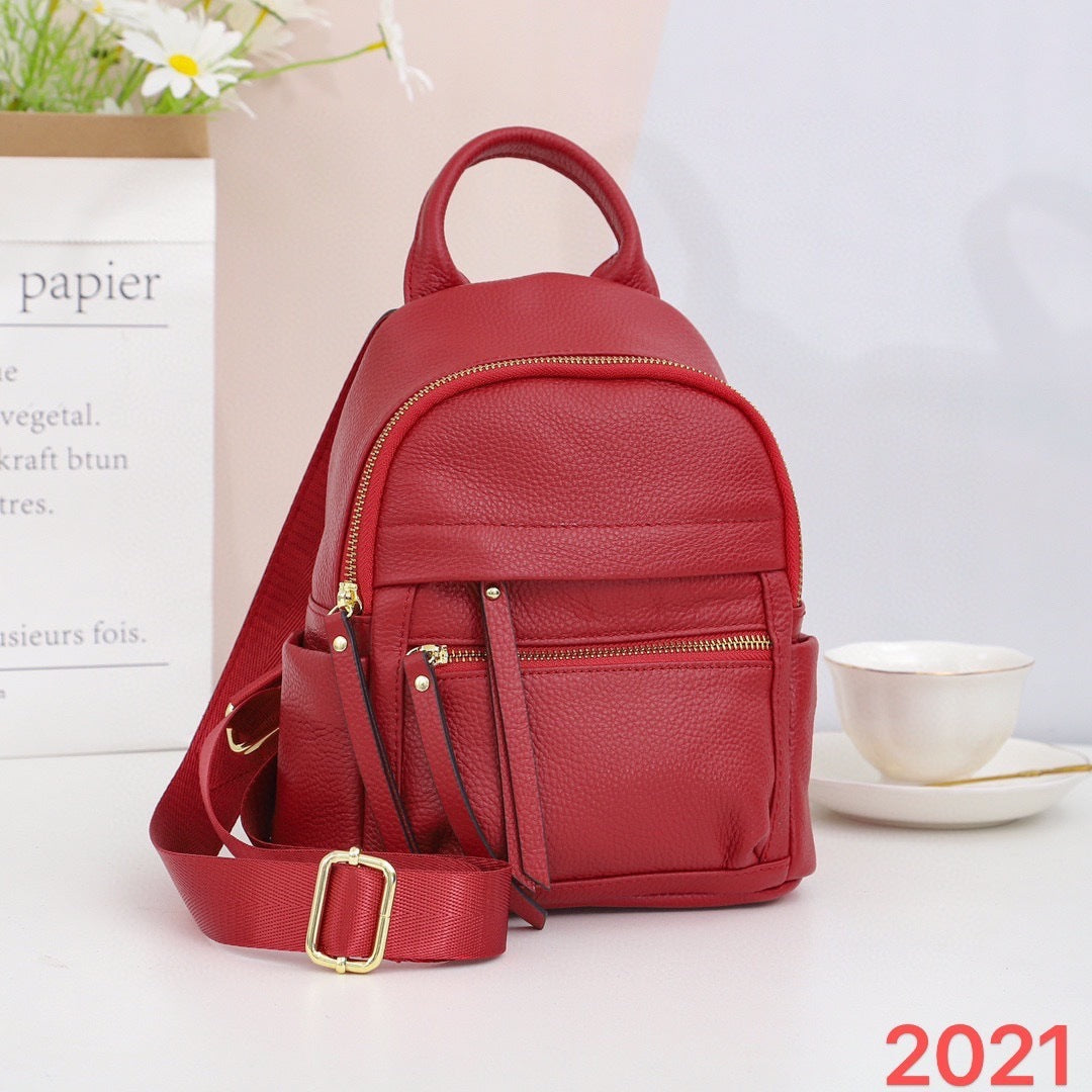 Fashion All-matching Leather Travel Bag Large-capacity Backpack