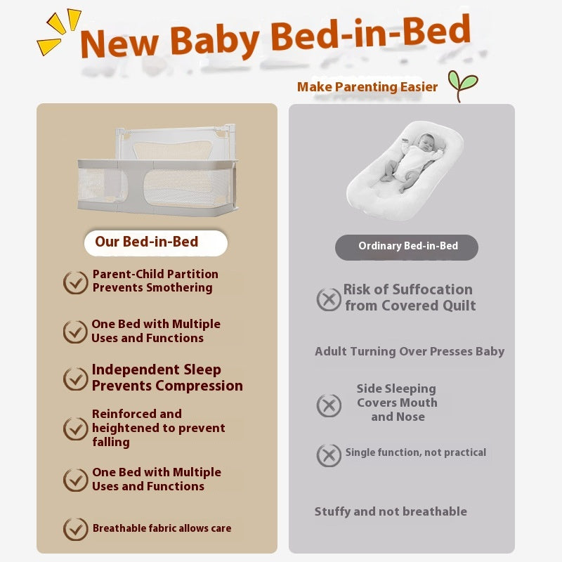 Small Apartment Anti-pressure Crib Fence Protective Folding