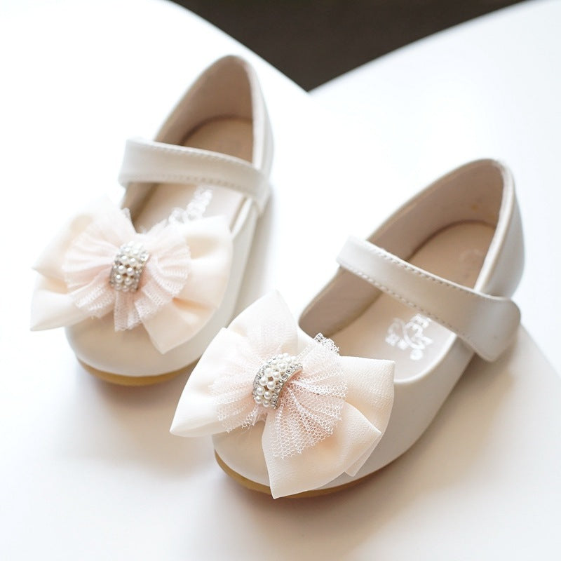New Princess Casual Flat Rhinestone Dress Flower Girl Shoes