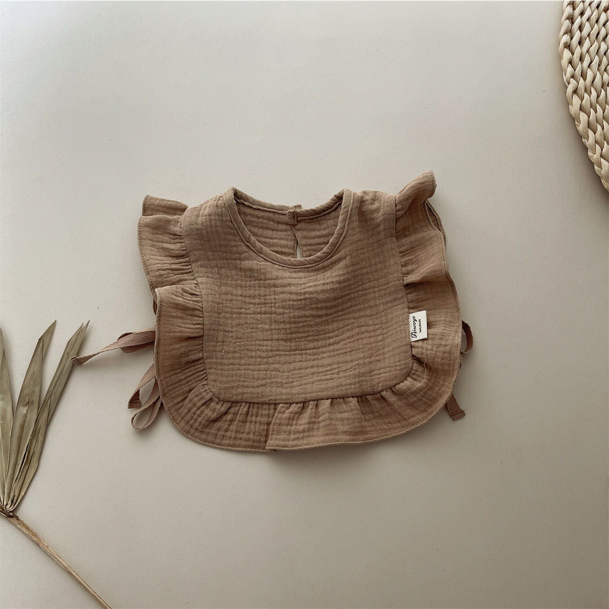 Ruffled Infant 4-layer Cotton Gauze Saliva Towel