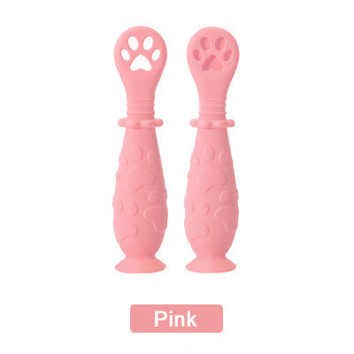 Baby Licking Spoon Complementary Food Training Spoon Color Selection Hole Spoon Baby Silicone Rice Cereal Spoon